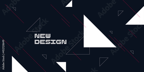 Abstract background in a modern trendy style. Poster with simple flat different geometric shapes.