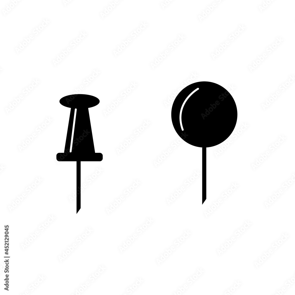Set of pushpins over white background. Set of pushpins over white background.