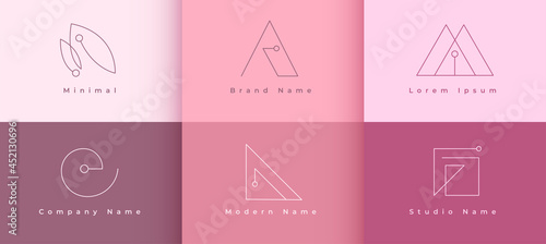 minimal line logos concept set