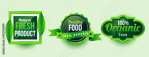 natural fresh healthy organic product labels design