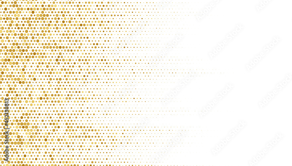 golden halftone pattern texture on white background