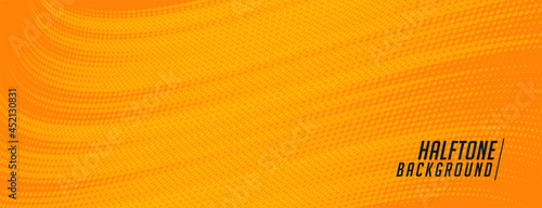 comic style orange halftone banner design