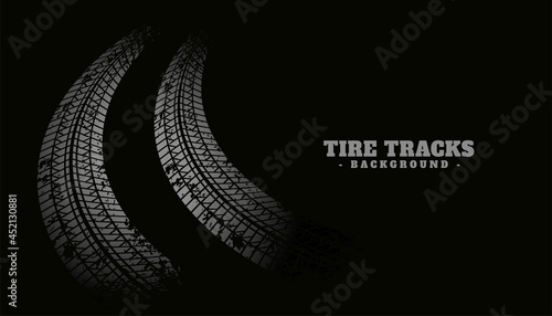 tire track print texture on black background