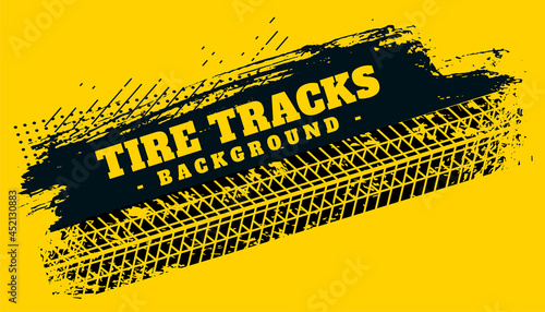 abstract tire track print mark on grunge background