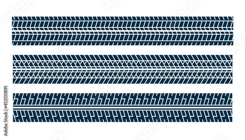set of tire track print mark pattern