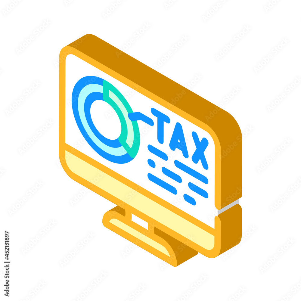 online tax report isometric icon vector. online tax report sign. isolated symbol illustration online tax report isometric icon vector. online tax report sign. isolated symbol illustration
