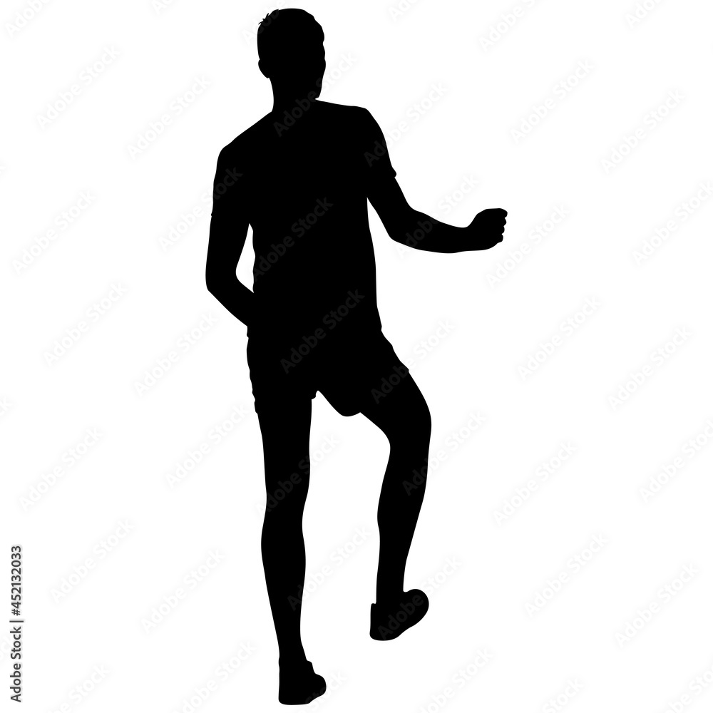 Silhouette people in different poses bent over on a white background Silhouette people in different poses bent over on a white background