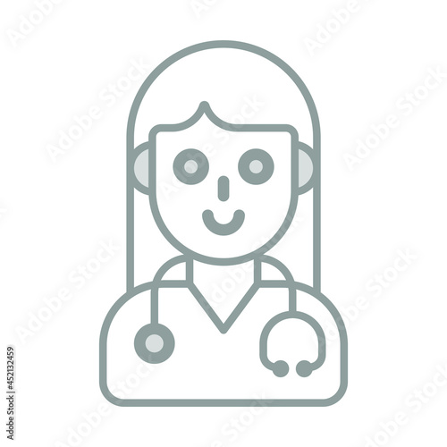 Lady Doctor Healthcare Medical, vector graphic Illustration Icon.