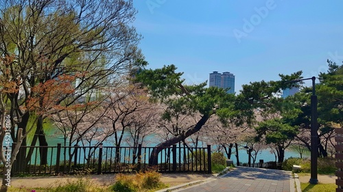 Seokchon Lake entrance in Seoul, Korea