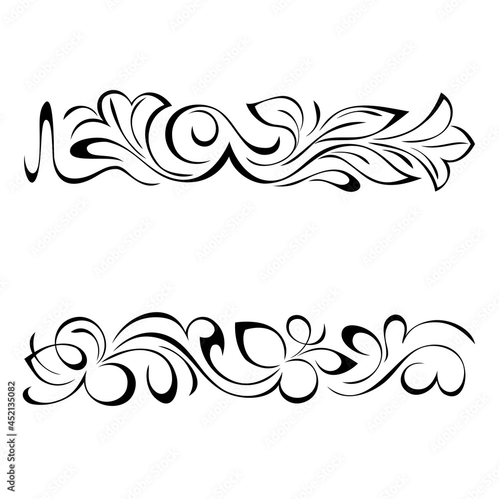 Fototapeta premium decorative oblong design with floral elements and vignettes. graphic decor