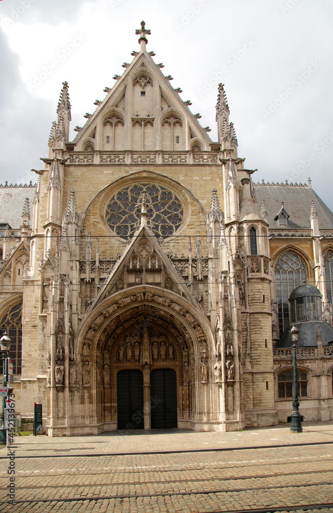 Brussels, Belgium. Portal of the Church of Notre Dame du Sablon, XV century