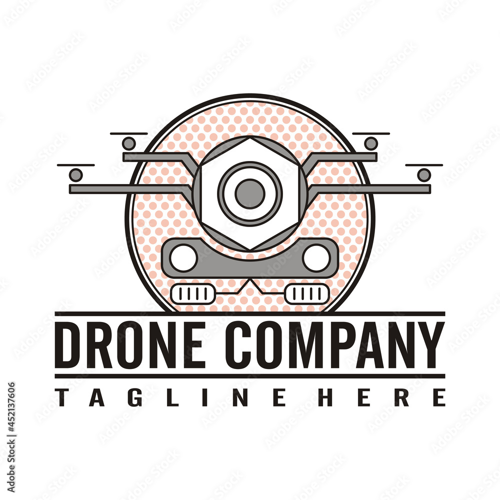 Obraz premium drone logo vector illustration - future technology - artificial Intelligence - for your business mascot brand