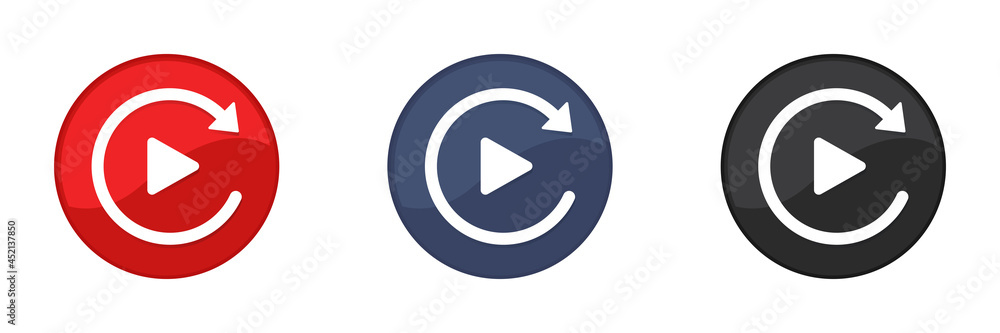 Set of video playback buttons. Web design. Vector illustration. Set of video playback buttons. Web design. Vector illustration.