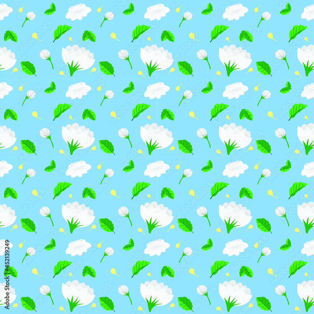 Jasmine pattern vector artwork For seamless fabrics or backgrounds