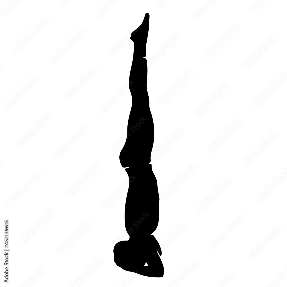 Fototapeta premium Yoga Headstand Pose Silhouette