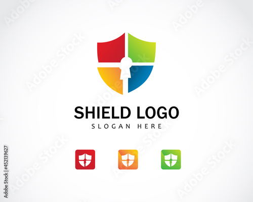 shield logo creative home color design app web concept