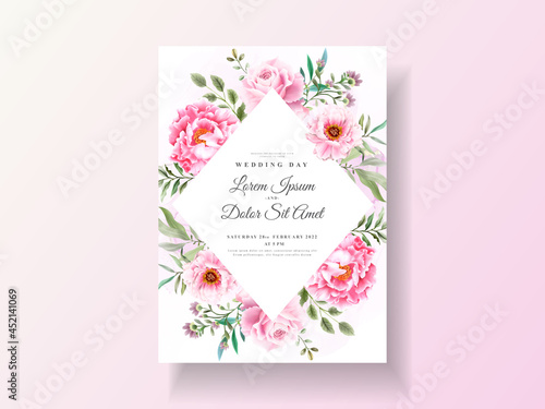 Romantic wedding invitation cards floral watercolor © agnetart