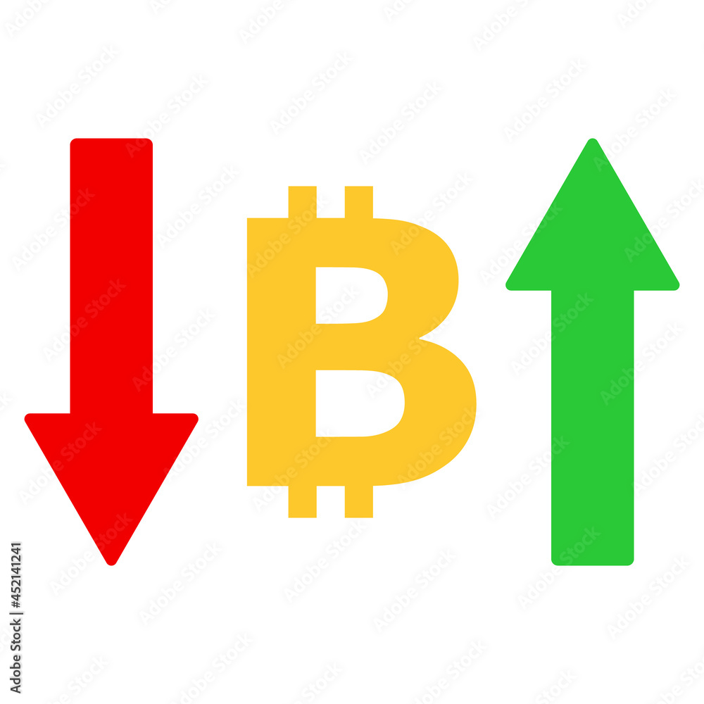 Bitcoin volatility icon with flat style. Isolated vector bitcoin volatility icon image on a white background. Bitcoin volatility icon with flat style. Isolated vector bitcoin volatility icon image on a white background.