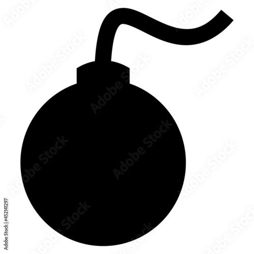 Bomb icon with flat style. Isolated vector bomb icon image on a white background. © Sergey