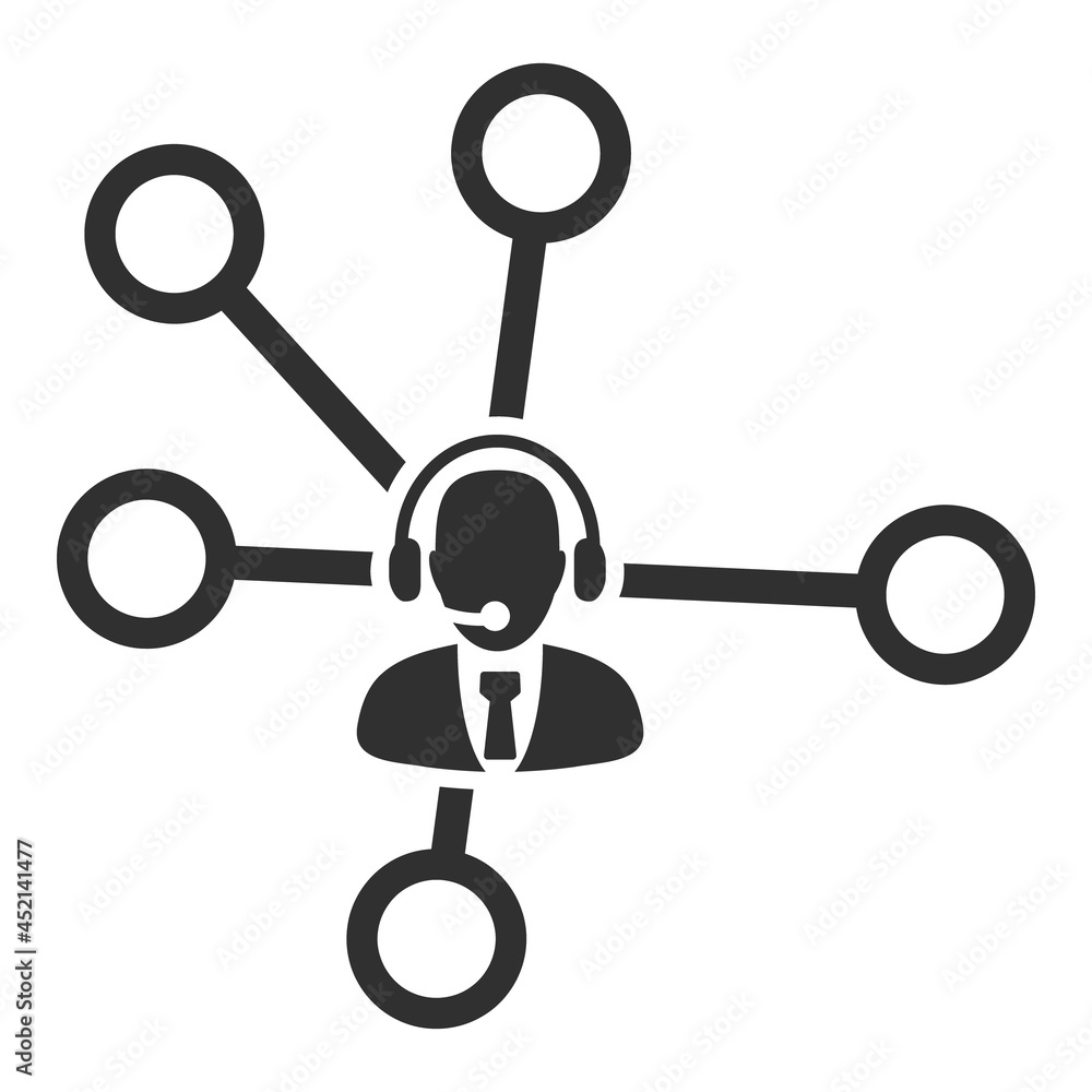 Call center links icon with flat style. Isolated vector call center links icon image on a white background. Call center links icon with flat style. Isolated vector call center links icon image on a white background.