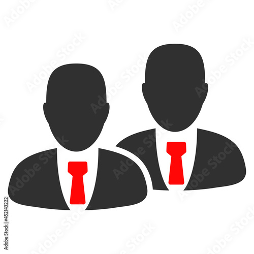Managers icon with flat style. Isolated vector managers icon image on a white background.