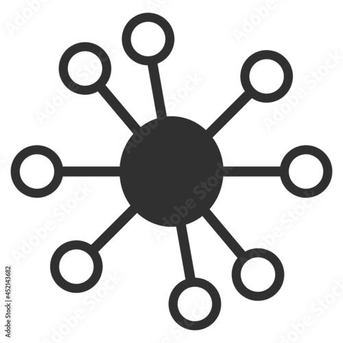 Node links icon with flat style. Isolated vector node links icon image on a white background.