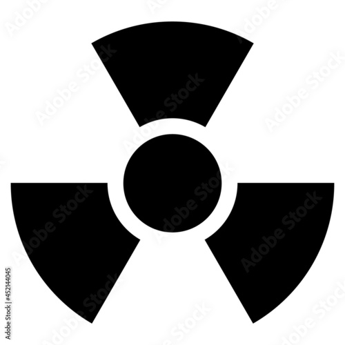 Radioactivity icon with flat style. Isolated vector radioactivity icon image on a white background.