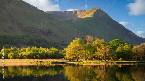 landscape with lake and mountains photo