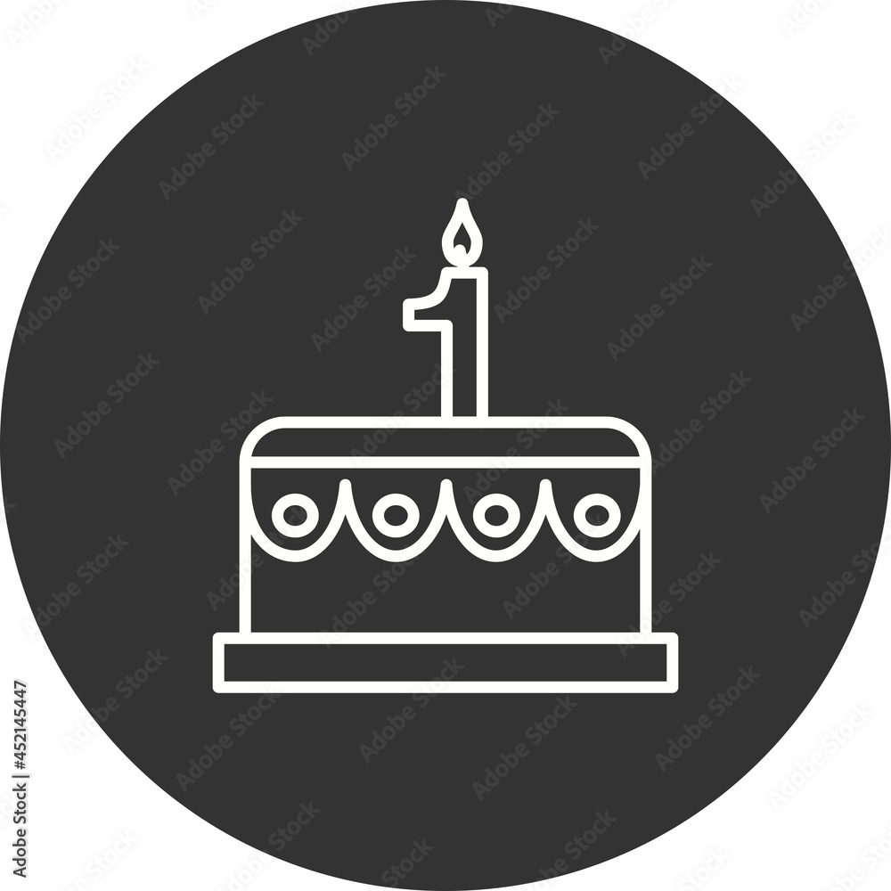 Cake Linear Circle Filled Vector Icon Design Cake Linear Circle Filled Vector Icon Design