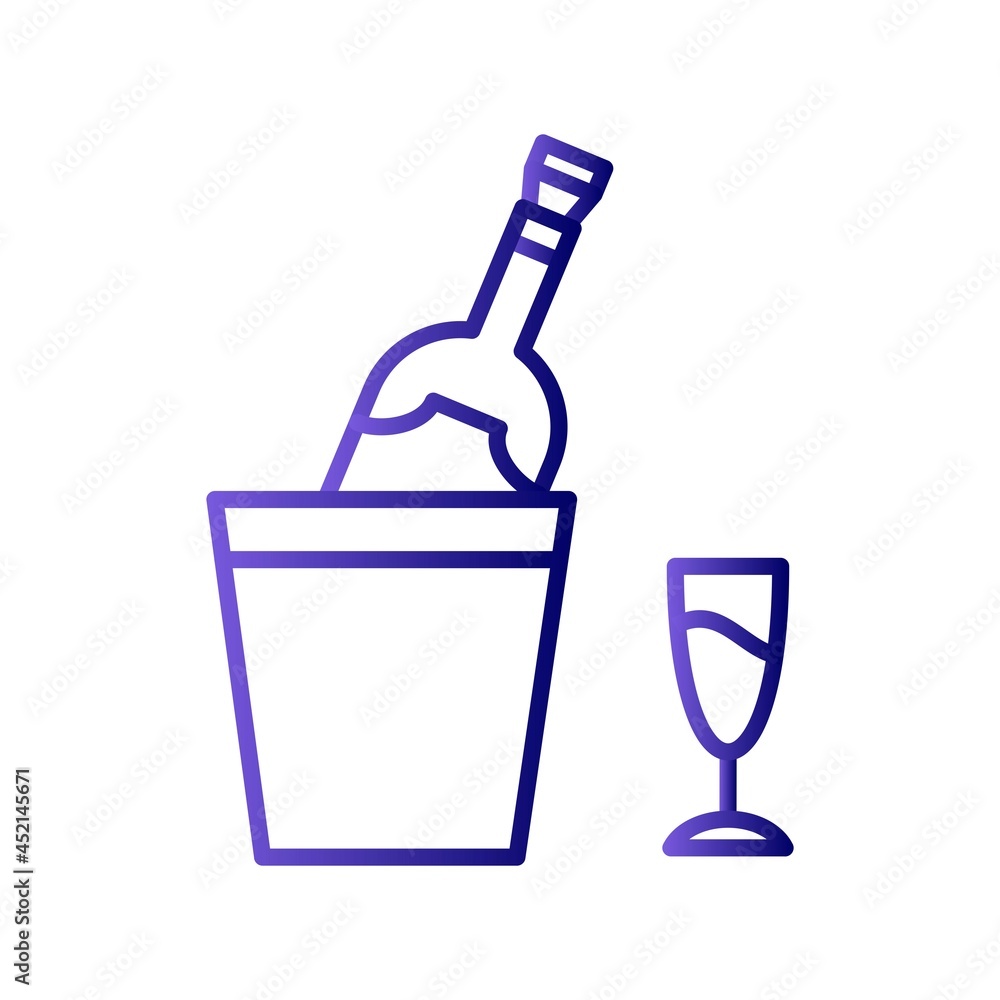 Champagne Linear Line Gradient Vector Icon Design Champagne Linear Line Gradient Vector Icon Design
