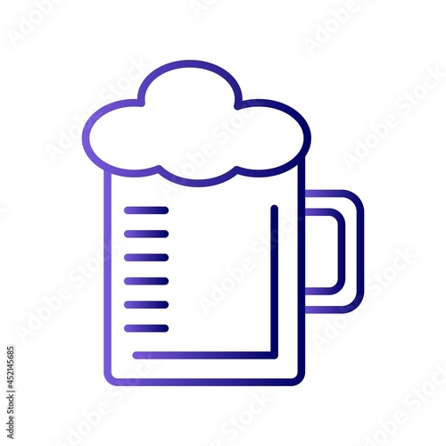 Beermug Linear Line Gradient Vector Icon Design