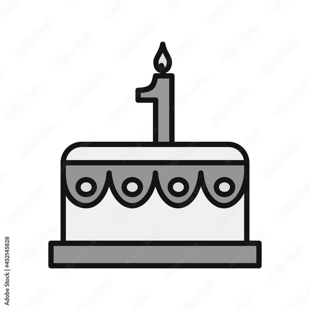 Cake Linear Line Filled Vector Icon Design Cake Linear Line Filled Vector Icon Design