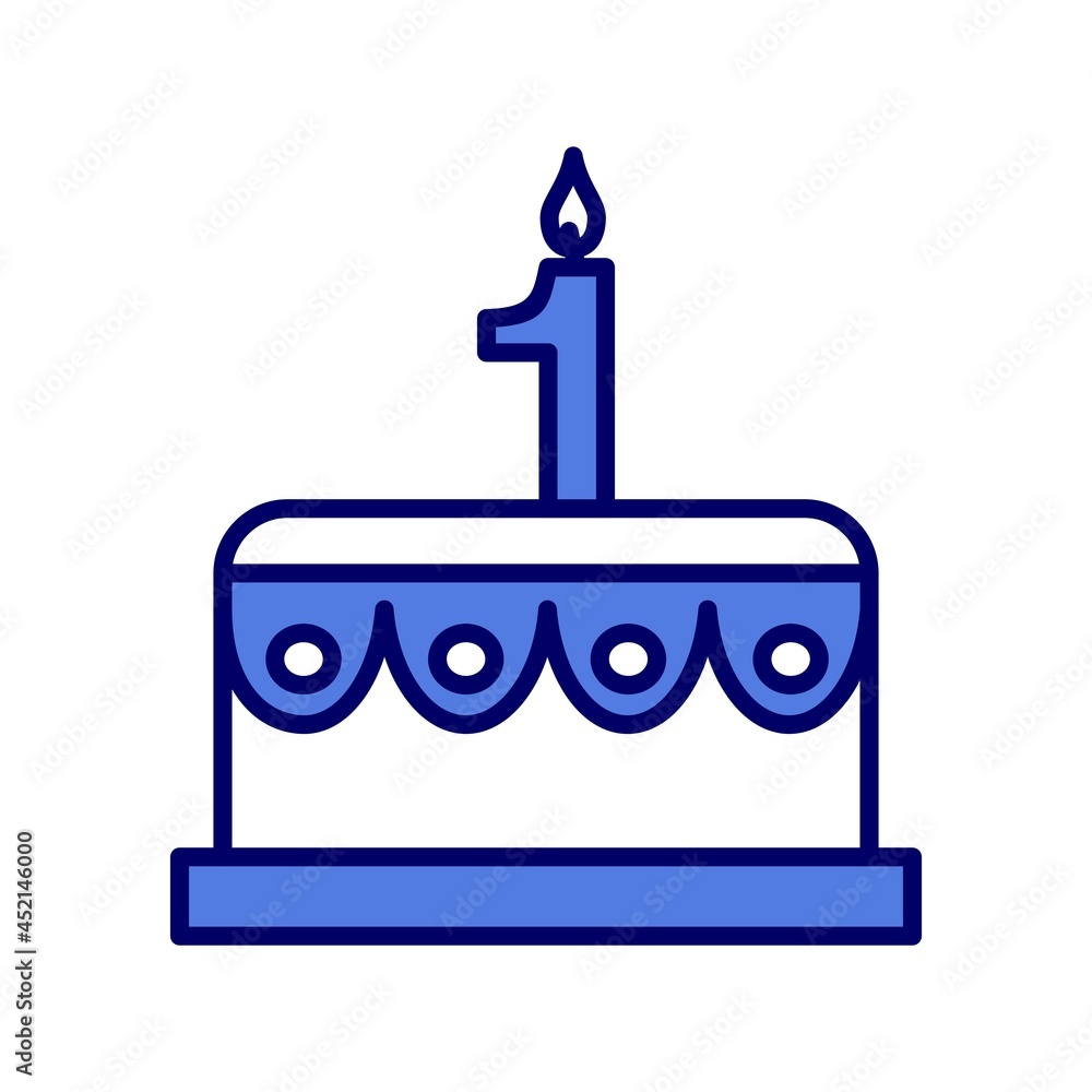 Cake Linear Line Filled Vector Icon Design Cake Linear Line Filled Vector Icon Design