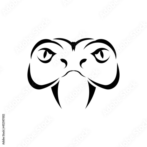 snake cobra face icon black illustration. The emblem with king cobra for a sport team. Print design for t-shirt.