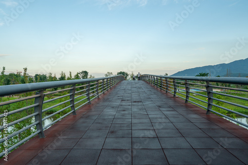 Fototapeta Naklejka Na Ścianę i Meble -  The pedestrian bridge is in Central Park