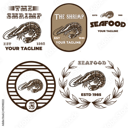 set of  shrimp labels logo