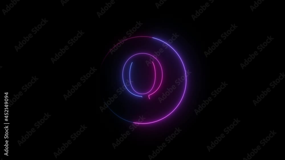 Neon Q text intro animation, Blue pink neon light letter logo intro animation Neon Q text intro animation, Blue pink neon light letter logo intro animation