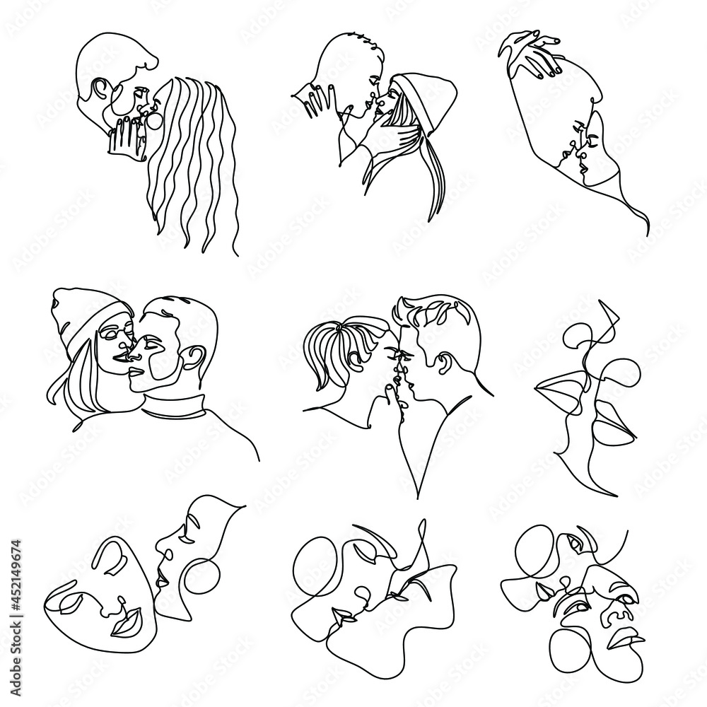 Couple line art. Man and woman one line drawing vector. Abstract minimal elegant logo Couple line art. Man and woman one line drawing vector. Abstract minimal elegant logo
