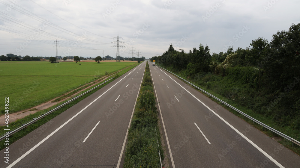 View of the German autobahn from the bridge