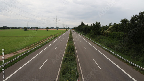 View of the German autobahn from the bridge