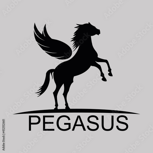 Pegasus horse logo vector.