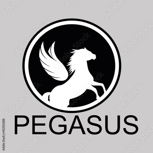 Pegasus horse logo vector.