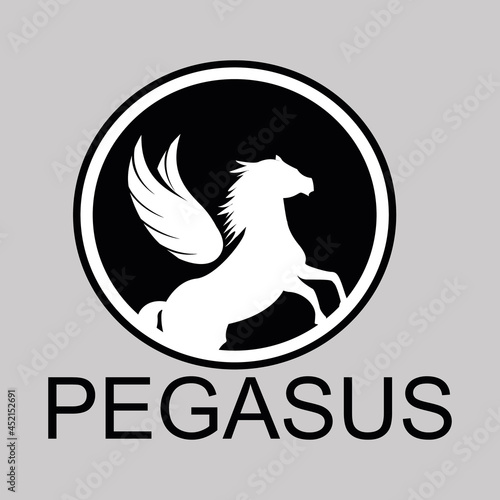 Pegasus horse logo vector.