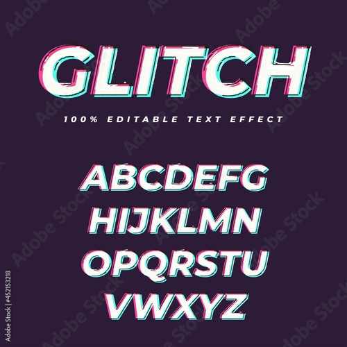Glitch Text Effect Vector Illustration EPS10 Editable Word And Fonts Can Be Change