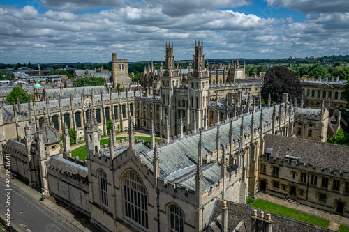 View on the Oxford University from above, Oxford UK