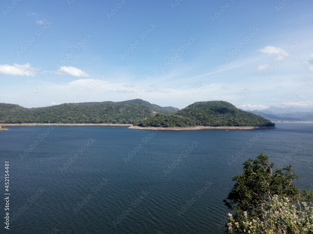 Fototapeta premium Moragahakanda Reservoir - Sri Lanka Moragahakanda Dam and Reservoir - It was later renamed as Kulasinghe Reservoir.