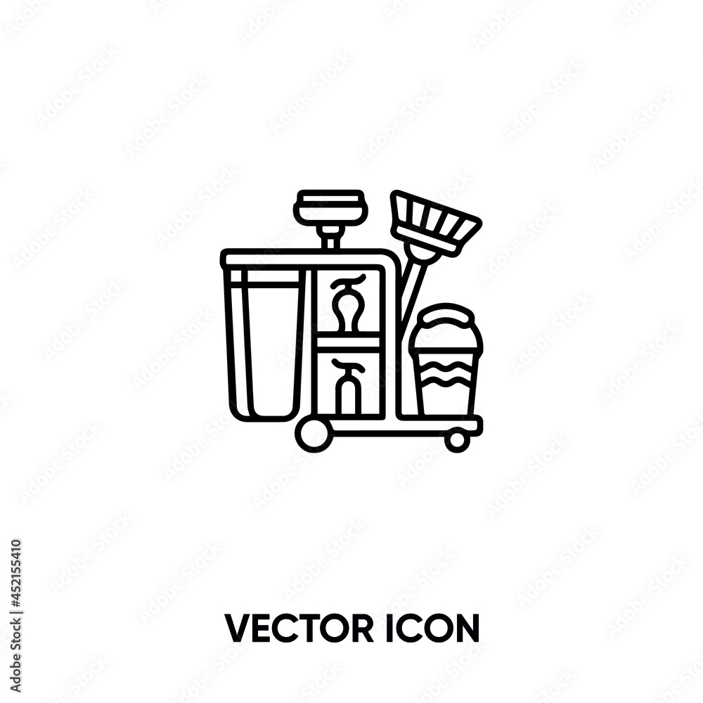 Cleaner cart vector icon. Modern, simple flat vector illustration for website or mobile app.Cleaning service cart symbol, logo illustration. Pixel perfect vector graphics	
