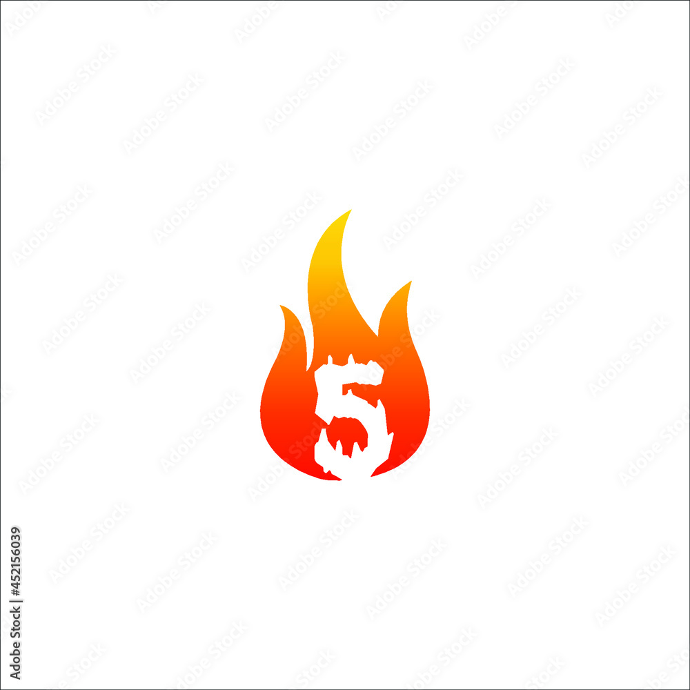 Number with fire effect
fire number  5