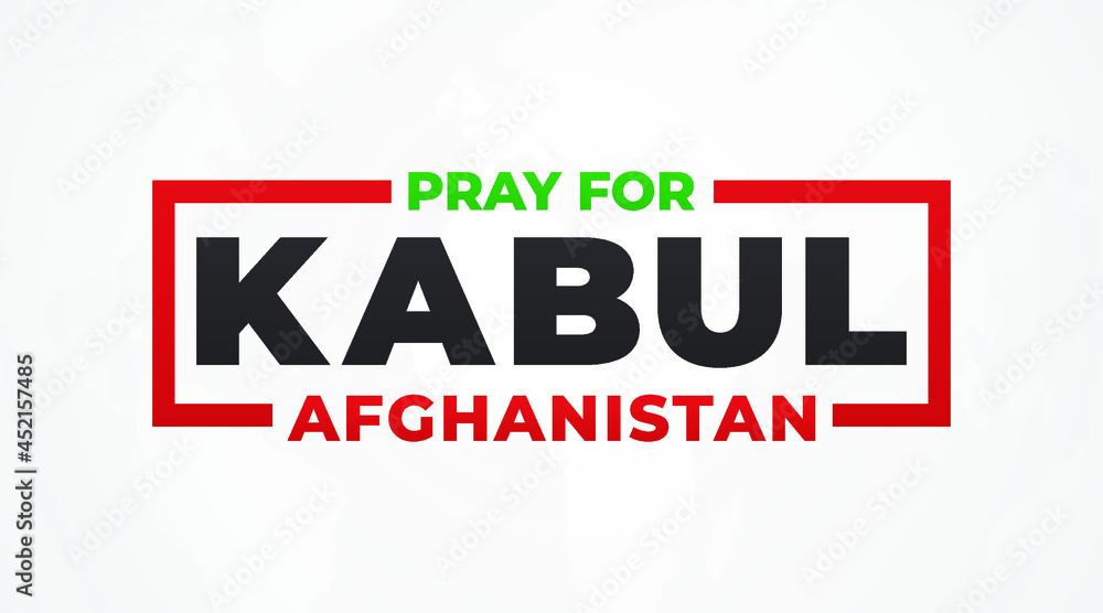 Pray for Afghanistan Kabul modern minimalist creative banner design, concept, social media post, template with  text on a light background 