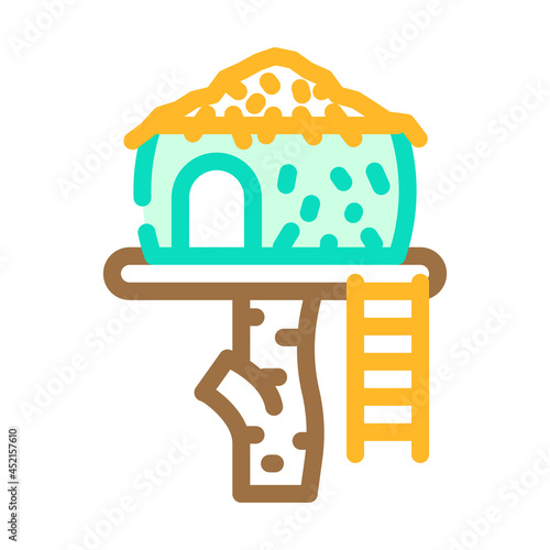 tree house color icon vector. tree house sign. isolated symbol illustration